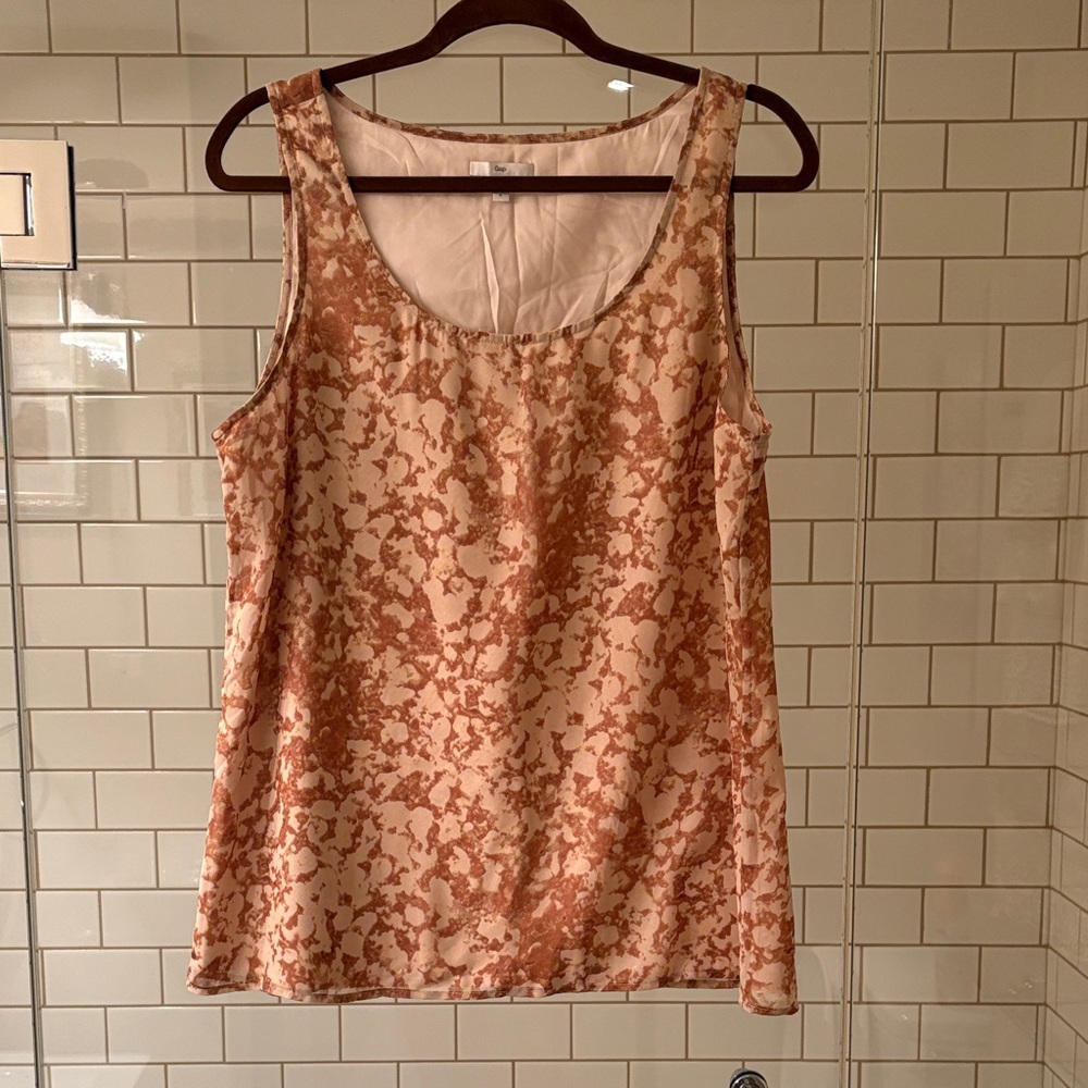 Stylish Gap Tan and Brown Sleeveless Top